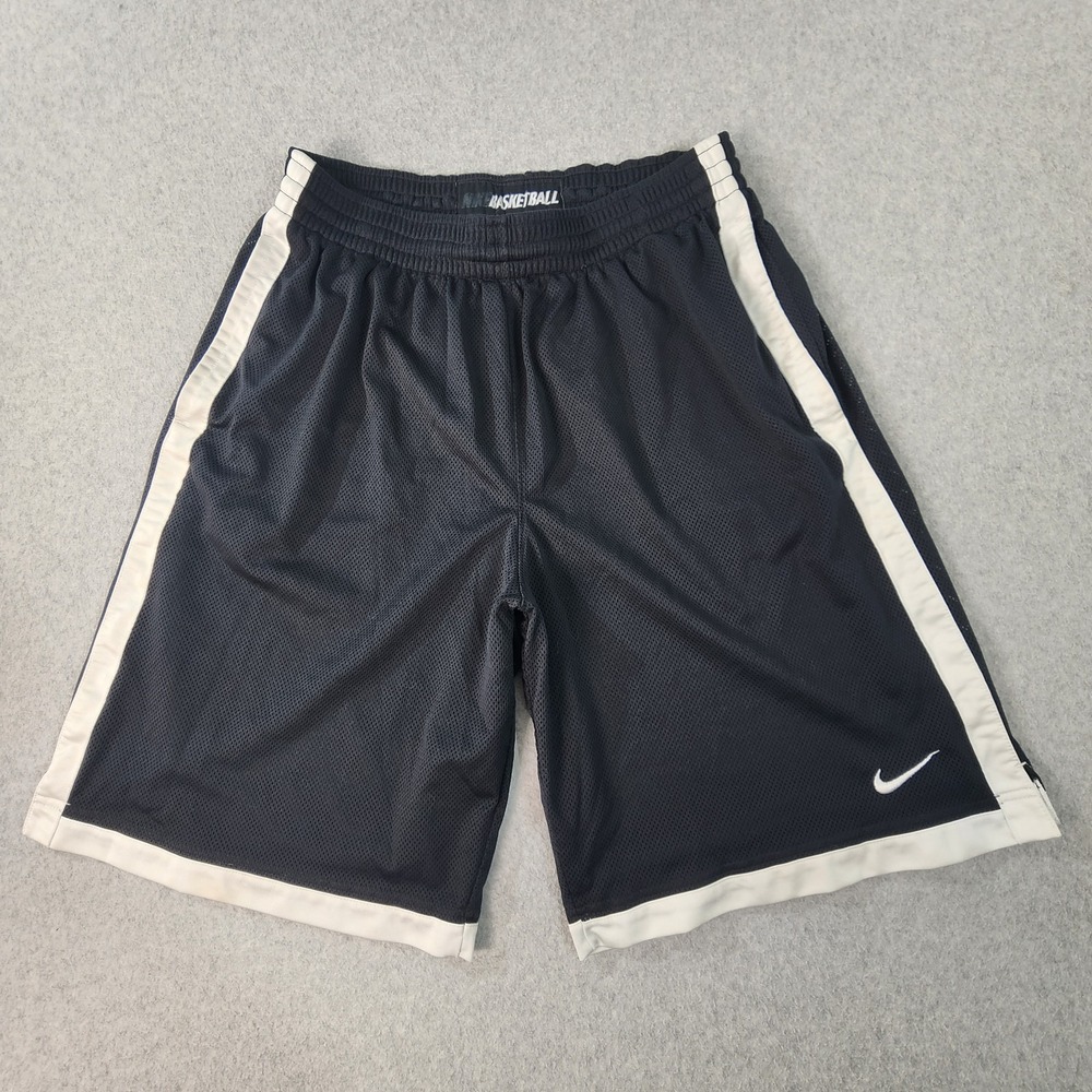 Nike Basketball Athletic‎ Shorts Adult L 32x10 Black Pockets Embroidered Swoosh